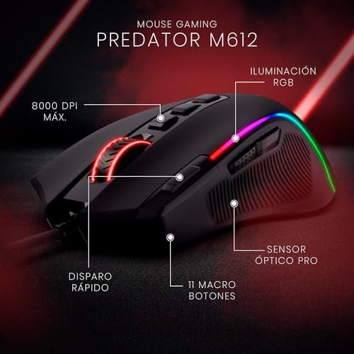 Mouse Gamer Redragon Predator RGB M612-RGB, Preto - Imagem 2