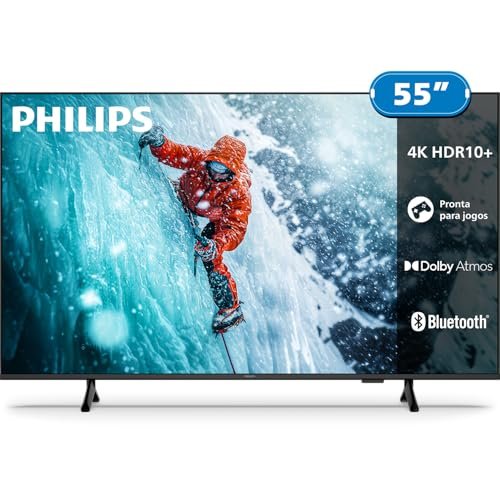 PHILIPS Smart TV, 55" 4K, 55PUG7300, Comando de Voz, Bluetooth, HDR, Dolby Atmos, HDMI, USB, Wi-Fi - Imagem 2