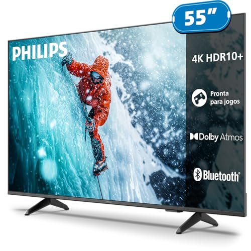 PHILIPS Smart TV, 55" 4K, 55PUG7300, Comando de Voz, Bluetooth, HDR, Dolby Atmos, HDMI, USB, Wi-Fi - Imagem 4