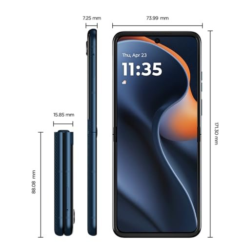 Smartphone Motorola Razr 60-256GB 24GB (12GB RAM+12GB Ram Boost) Tela dobrável 6,9" pOLED e externa 3,6” Moto AI camera IP48 - Azul Marinho - Imagem 3
