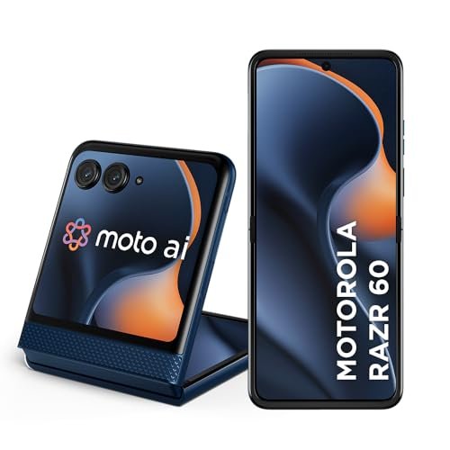 Smartphone Motorola Razr 60-256GB 24GB (12GB RAM+12GB Ram Boost) Tela dobrável 6,9" pOLED e externa 3,6” Moto AI camera IP48 - Azul Marinho