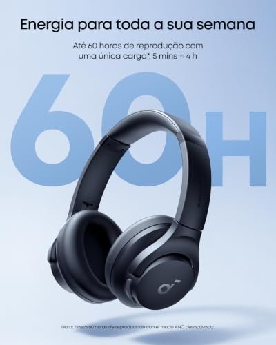 soundcore Q20i da Anker, Fone de Ouvido Bluetooth ANC Híbrido Ativo, 60H - Imagem 4